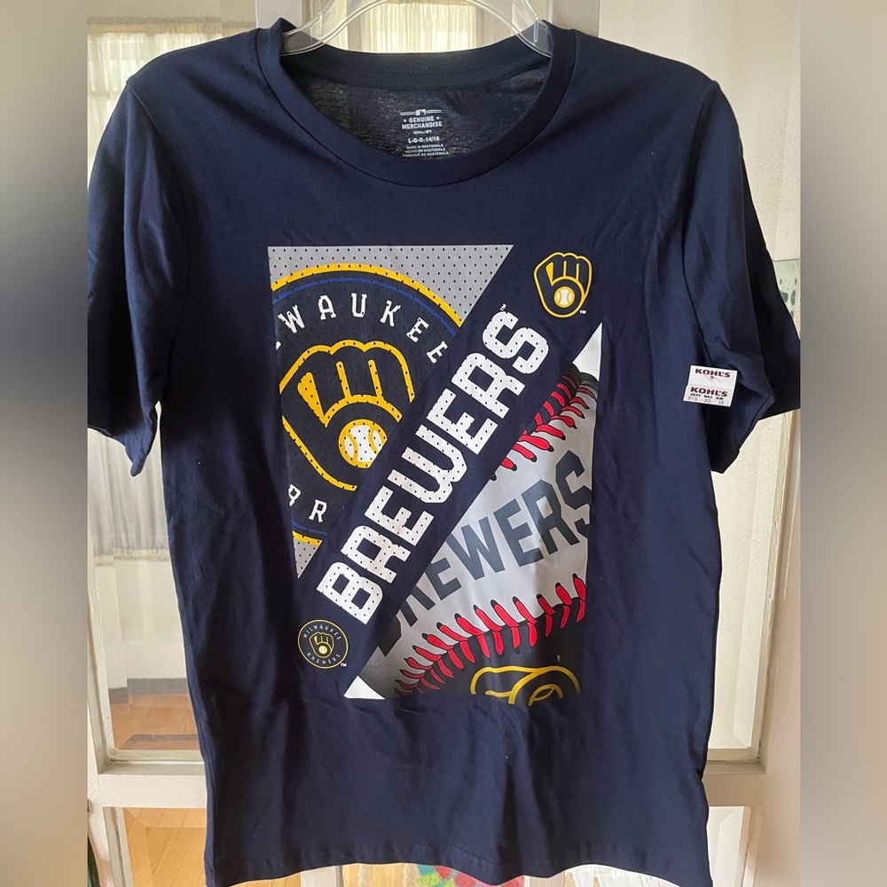 MLB Genuine Merchandise Youth Brewers Graphic Tee - Size Large (14-16)
